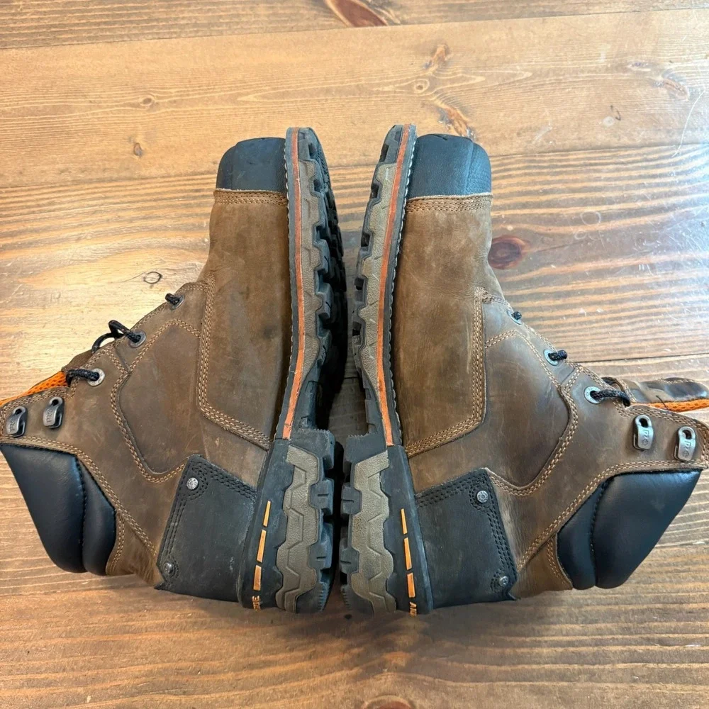 Timberland Pro Boots Men Size 9.5‎ Boondock Composite Toe Work Brown Leather